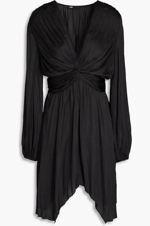 Maje Pleated satin mini dress - - FR 34