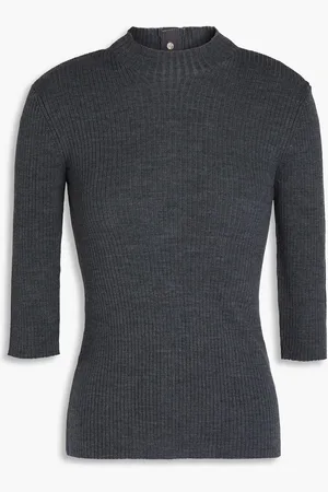 Maje Ribbed-knit top - Gray - 3