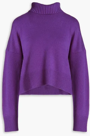 Maje Intarsia-knit cashmere-blend turtleneck sweater - - 3