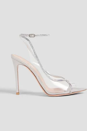 Gianvito Rossi Crystelle metallic suede and PVC pumps - White - EU 35