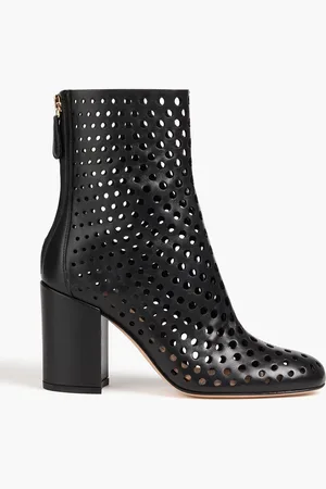Gianvito Rossi Thierry laser-cut leather ankle boots - - EU 35.5