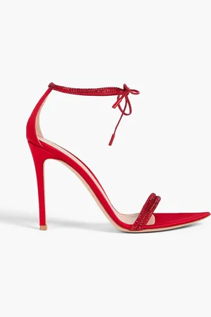 Gianvito Rossi Montecarlo crystal-embellished satin sandals - - EU 35.5