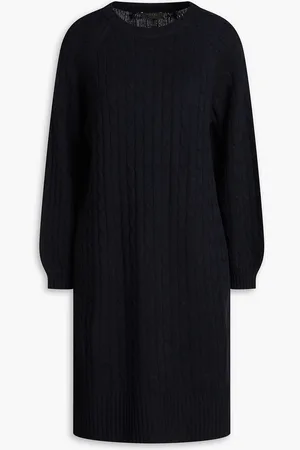 N.PEAL Cable-knit cashmere mini dress - Blue - S