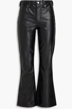 VERONICA BEARD Faux stretch-leather flared pants - - 25