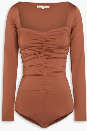 tibi Ruched jersey bodysuit - - L
