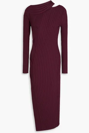 Diane von Furstenberg Cassie cutout ribbed-knit midi dress - - M