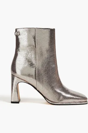 Sam Edelman Irie metallic textured-leather ankle boots - Metallic - EU 38.5