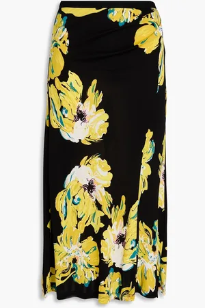 Diane von Furstenberg Whitley floral-print jersey midi skirt - - L