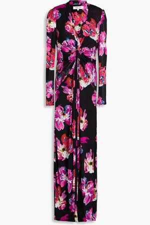 Diane von Furstenberg Kassia floral-print stretch-mesh maxi dress - - S