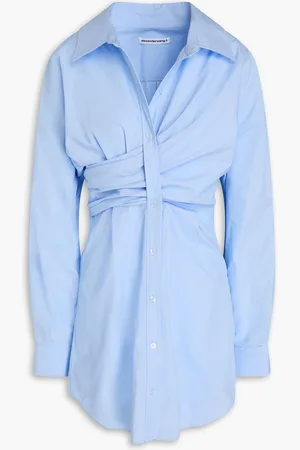 Alexander Wang Cotton-poplin mini shirt dress - Blue - US 8
