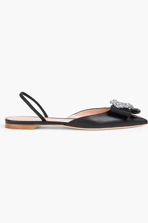 Rupert Sanderson Sabine embellished leather slingback point-toe flats - - EU 38