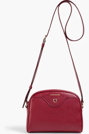 Salvatore Ferragamo Eram pebbled-leather cross-body bag - Burgundy - OneSize