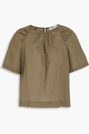 Frame Hammered-cotton blouse - Green - S