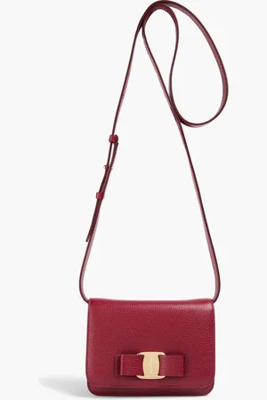 Salvatore Ferragamo Vara pebbled-leather cross-body bag - Burgundy - OneSize