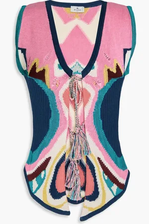 Etro Tasseled jacquard-knit cotton-blend top - - IT 42