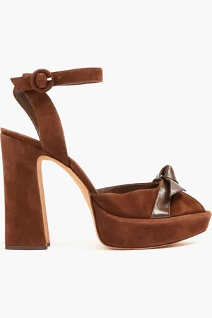 ALEXANDRE BIRMAN Knotted leather and suede platform sandals - - EU 41