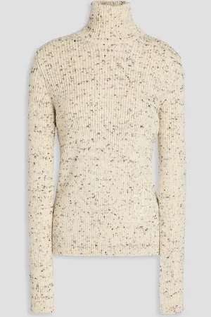 Jil Sander Donegal ribbed wool turtleneck sweater - White - FR 36
