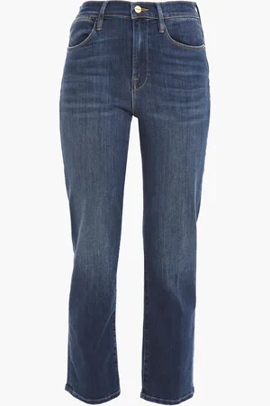 Frame Le High Straight cropped high-rise straight-leg jeans - Blue - 23