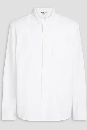 James Perse Cotton and linen-blend twill shirt - - 5