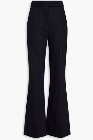 GALVAN Pinstriped wool-blend flared pants - Blue - FR 42