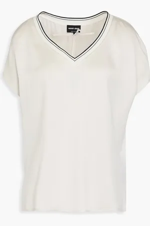 Giorgio Armani Silk crepe de chine top - Gray - IT 48