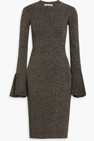 Frame Metallic ribbed-knit dress - - M