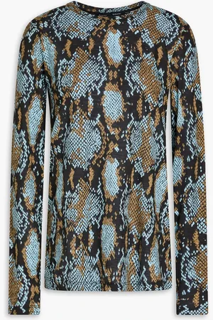 Proenza Schouler Snake-print cotton-jersey top - Blue - XS