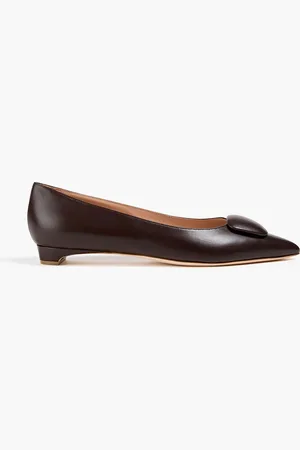 Rupert Sanderson Bedfa embellished leather point-toe flats - Brown - EU 38