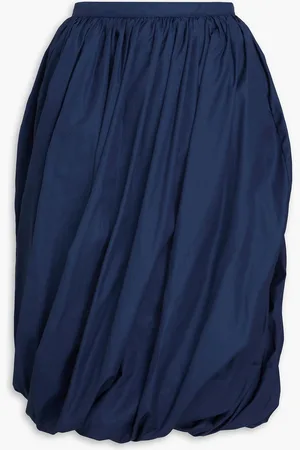 Marni Gathered cotton-poplin skirt - Blue - IT 46