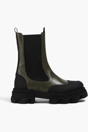 Ganni Leather Chelsea boots - Green - EU 35