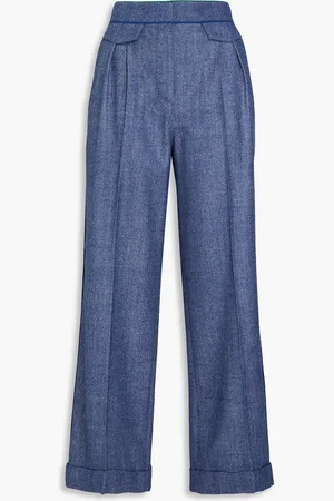 Giorgio Armani Wool-blend twill wide-leg pants - - IT 48