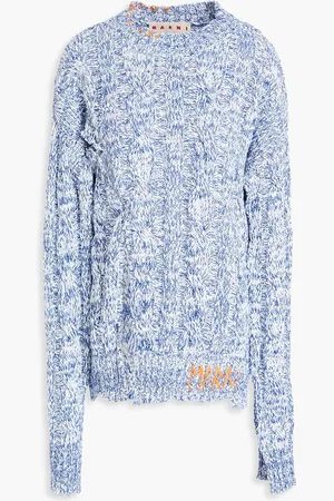 Marni Mélange cable-knit wool and cotton-blend sweater - - IT 48