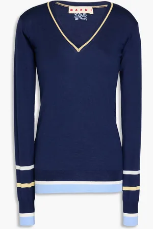 Marni Wool and silk-blend sweater - Blue - IT 40