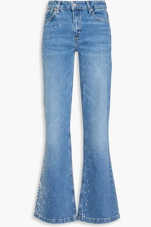 Paige Sabine pained mid-rise bootcut jeans - Blue - 28