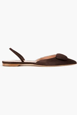 Rupert Sanderson Sabine suede slingback point-toe flats - Brown - EU 38.5