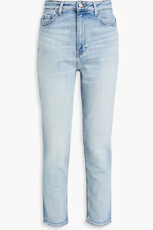 Ganni Cropped faded high-rise slim-leg jeans - Blue - 24W-32L