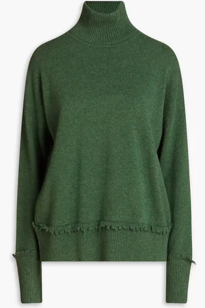 AUTUMN CASHMERE Mélange cashmere turtleneck sweater - Green - XS
