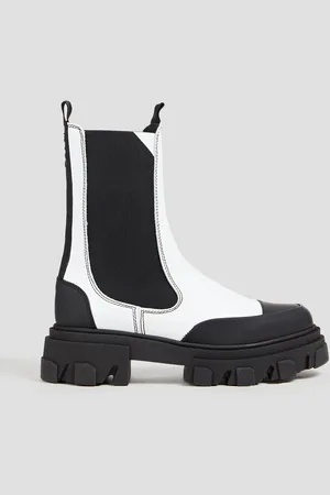 Ganni Rubber and leather Chelsea boots - - EU 38