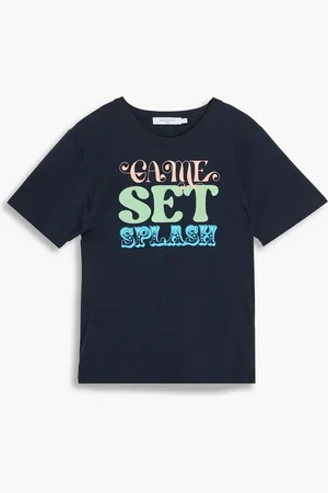 Maison Kitsuné Printed cotton-jersey T-shirt - Blue - XS