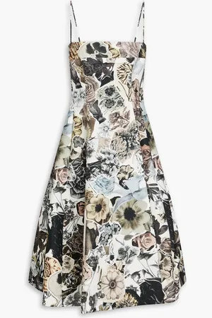 Marni Flared floral-print cotton midi dress - Neutral - IT 44