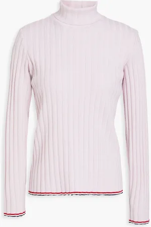 Thom Browne Ribbed cashmere turtleneck sweater - Pink - IT 40