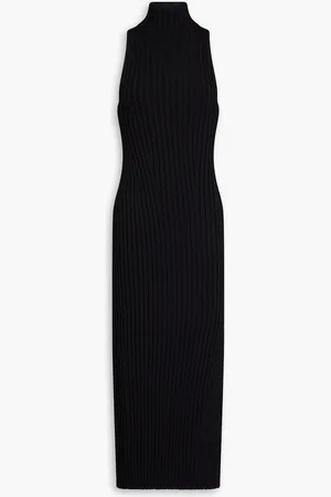 GALVAN Metallic ribbed-knit midi dress - - XS