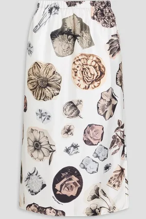 Marni Floral-print silk-twill skirt - - IT 40