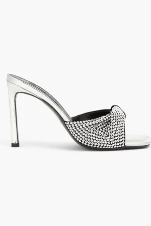 Sergio Rossi Royal Borchie twisted studded suede mules - Metallic - EU 34.5