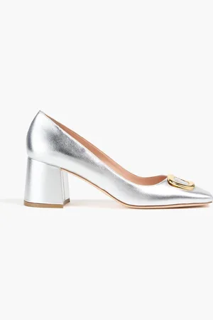 Rupert Sanderson Naxos embellished metallic leather pumps - Metallic - EU 38