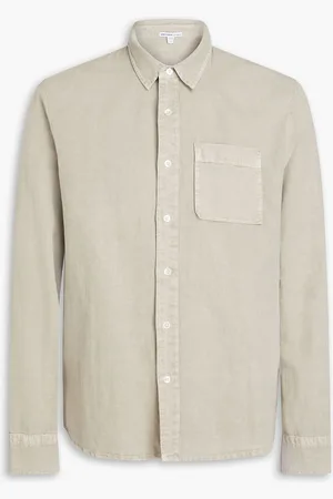 James Perse Cotton and linen-blend twill shirt - Gray - 5
