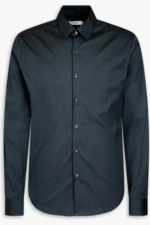 Sandro Cotton-blend poplin shirt - Blue - XS