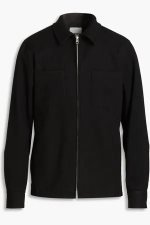 Sandro Brushed wool-blend twill overshirt - - XXL