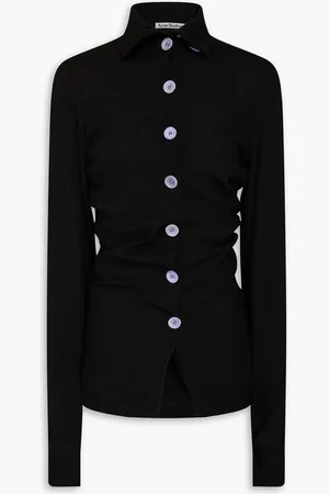 Acne Studios Ruched wool-crepe top - - DE 32