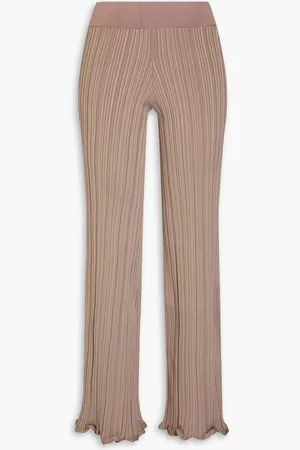 Acne Studios Ribbed-knit straight-leg pants - Neutral - XXS